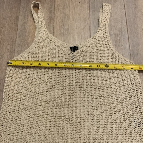 𝅺Moon & Madison Knit Crop Top Cream See Through  Size L - Picture 5 of 6